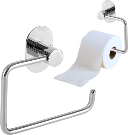 Laveo MIRI - Toiletrolhouder - Wandmontage - Zelfklevend - Chroom