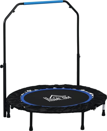 HOMCOM Fitnesstrampoline - Opvouwbaar met LCD-scherm - Minitrampoline - Zwart/Blauw