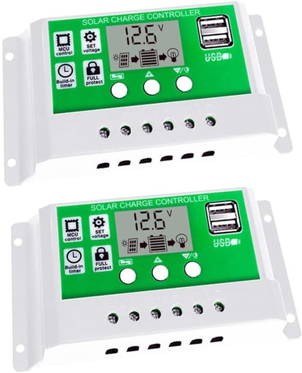 Store_7 - Solar Charging Controller - 30A PWM - LCD Display - 2 USB Poorten - Zonne-energie - Efficiënt opladen - Geschikt voor zonnepanelen - Comp...