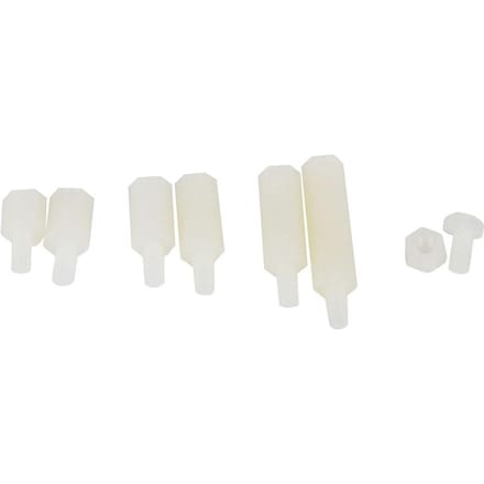180 stuks doos M3 Nylon Schroef Moer Mannelijk Vrouwelijk Afstandshouder Combinatie Assortimentskit(Wit )