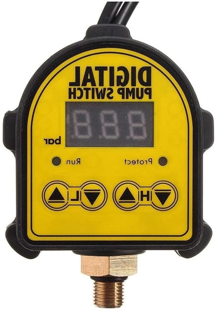 Digitale Drukschakelaar - Waterpomp Relais - Automatische Waterregeling - MCU Microcomputerchip - 0-10 bar - Zwart