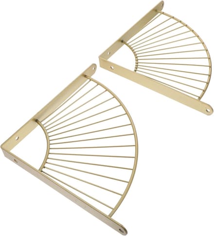Wandplankhouders Set - Gouden Steunen - Planken Bevestigen - IJzeren Constructie - 2 Stuks - Goud