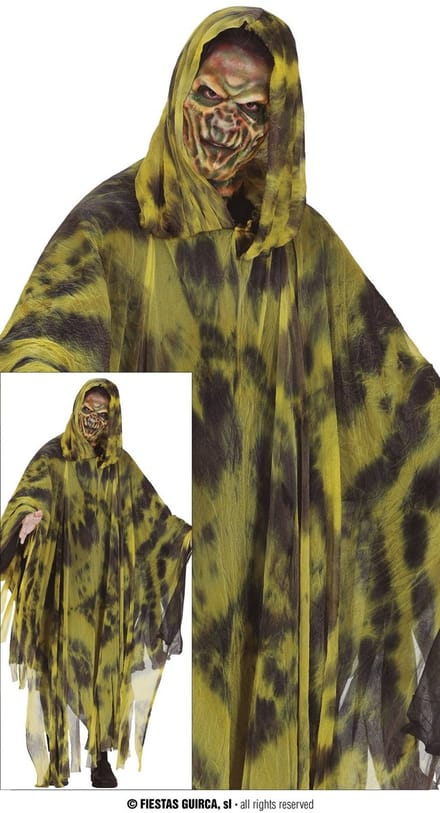 Fiestas Guirca - Heren poncho yellow ghost - L - Carnavalskleding - Carnaval - carnavalskleding 2027 - Carnaval kostuum