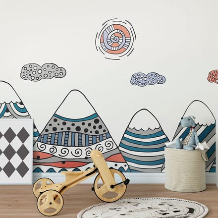 Kinderstickers van Scandinavische bergen, Aranka, 100 x 150 cm