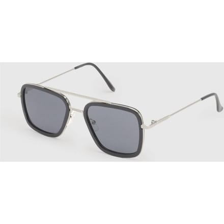 boohoo Dames Metalen Pilotenzonnebril | Zwart