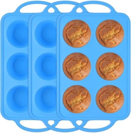 Siliconen Muffinvorm met Metalen Frames - 3 Stuks, Antiaanbak Cupcake Bakvorm