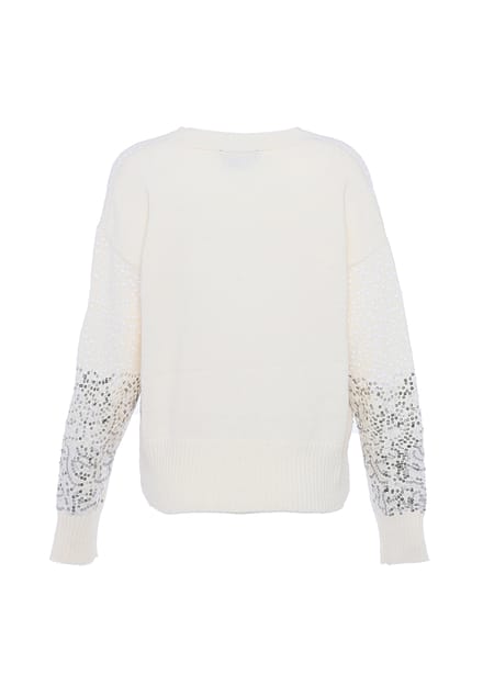 Faina Vest met pailletten Dames wolwit