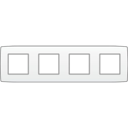 Niko - Afdekplaat viervoudig horizontaal 71MM white - 101-76400