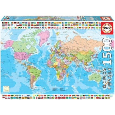 1500 stukjes puzzel Educa Mapamundi Político