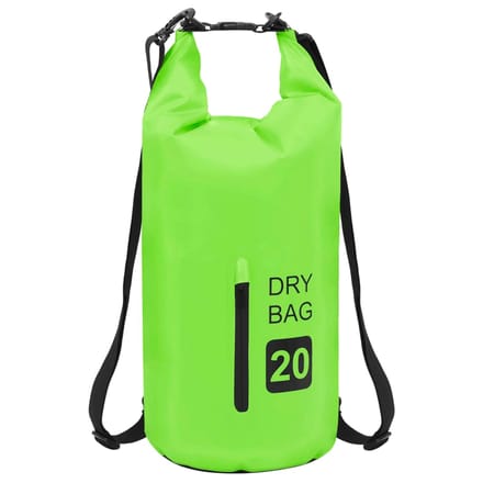 vidaXL - Drybag - met - rits - 20 - L - PVC - groen