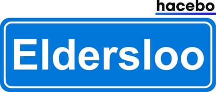 Hacebo - Plaatsnaam Sticker - 29x10 CM - Eldersloo sticker - Verkeersborden sticker - grappige cadeaus - Eldersloo