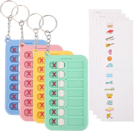Weekplanner en To-do Lijst voor Kinderen - 4 Stuks Routine Planner met Schuifknoppen