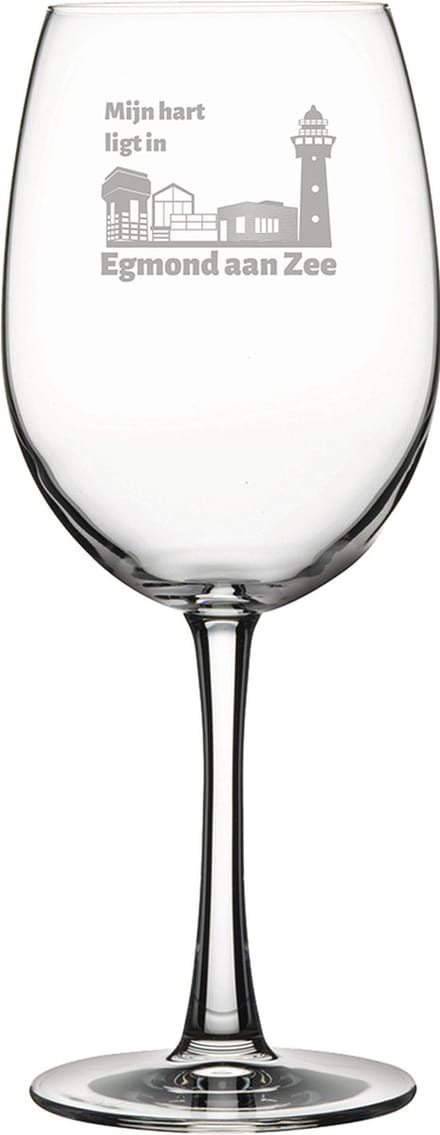 Gegraveerde Rode wijnglas 58cl Egmond aan Zee