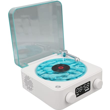 Vintage Platenspeler Bluetooth Speaker 4 Modi Draagbare Draadloze Platenspeler Stereo Luidspreker met wit