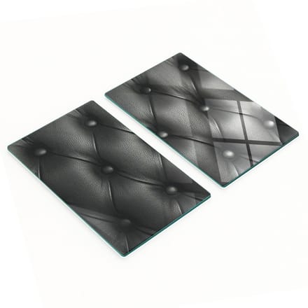 Decoratieve glazen snij- en serveerplanken met leerstructuur, 2x30x52 cm