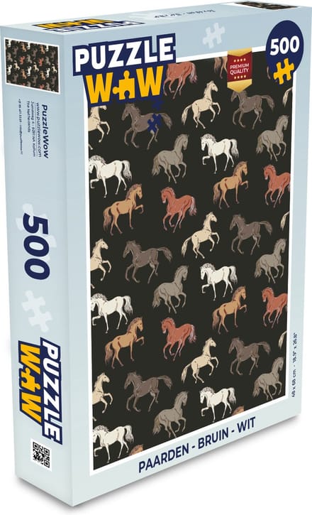 Puzzel Paarden - Bruin - Wit - Meisjes - Kinderen - Meiden - Legpuzzel - Puzzel 500 stukjes