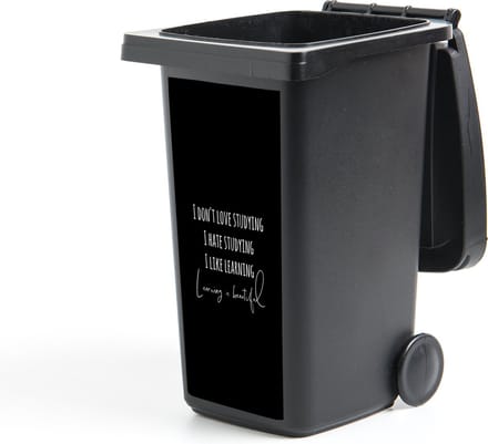 Container sticker Quote - Studeren - Leren - 38x80 cm - Kliko sticker