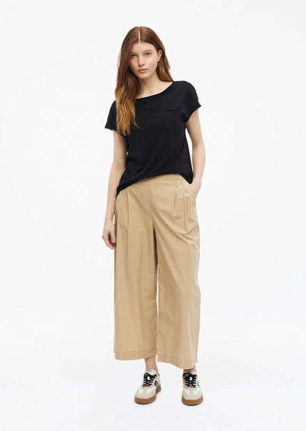 Pantalon Relaxed fit hoge taille Wijde Pijpen popeline dames s.Oliver