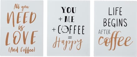 J-Line Plakkaat Coffee Engels Mix Metaal Wit/Zwart/Koper Ass3