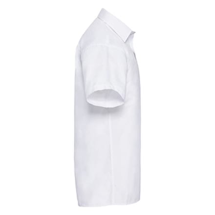 Russell Collectie Dames/Dames Korte Mouwen Poly-Katoen Easy Care Poplin Shirt (Wit)