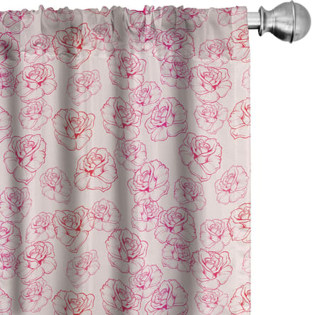 ABAKUHAUS – Romantische gordijnen – 2x75x225 cm – Microvezel, halfdonkerend