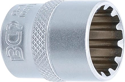 Dopsleutel Gear Lock - Multiprofiel Dop - Klus Werk - Chroom-vanadium Staal - 17 mm - Mat Verchroomd
