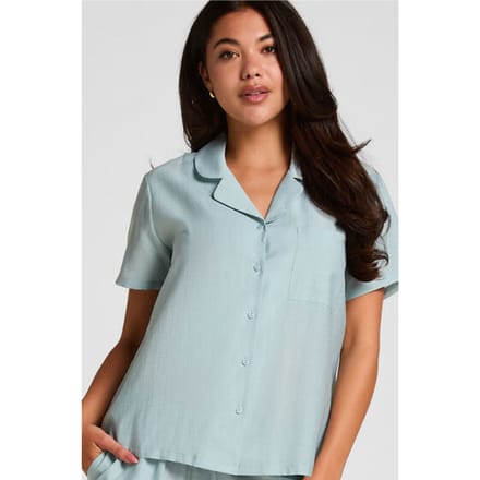 Hunkemöller Pyjama Jacket Crinkled Blauw