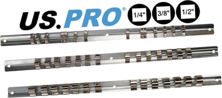 Doppen rail / Dopsleutel opslag rail voor 1/2" - 3/8" en 1/4" doppen