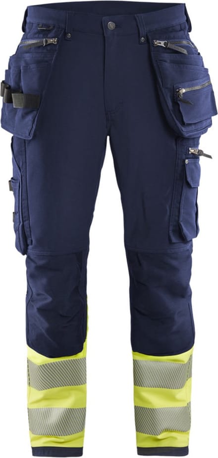 Blaklader High Vis 4-weg-stretch werkbroek 1993-1642 - Marine/High Vis Geel - D84