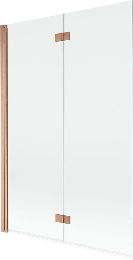 Mexen Mist douchewand 2-delig links 120 x 150 , transparant, geborsteld koper - 8A9-120-002-65-00-L