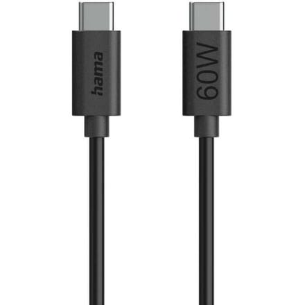 Hama 00086446 USB-C-kabel USB 2.0 USB-C stekker 1.2 m Zwart Met USB