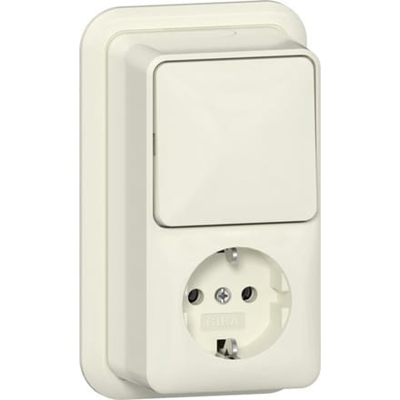 Gira Opbouw Schakelaar Stopcontact Combinatie Met Pilootlamp - 417610