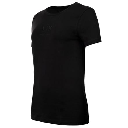 Rhinestone Embellished Round Neck Short Sleeve T-Shirt Wo - Black