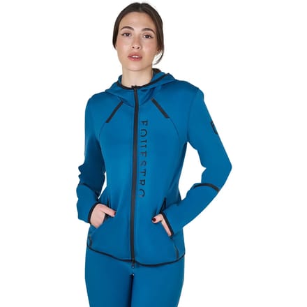 Dames hoodie met rits van jersey Equestro