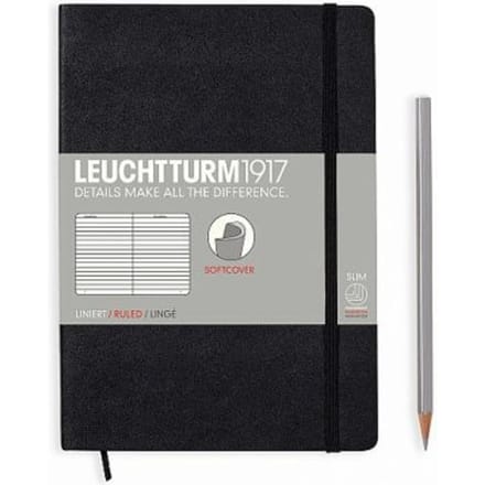 Leuchtturm1917 notitieboekje softcover medium a5 gelinieerd zwart