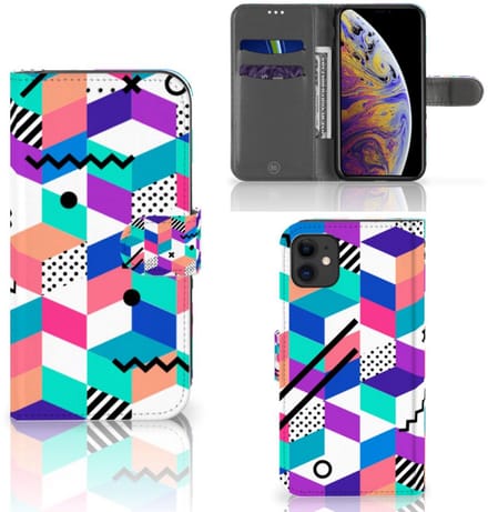 Apple iPhone 11 Book Case Blokken Kleurrijk