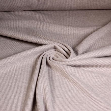 Rib jersey katoen beige melange 2,5 meter