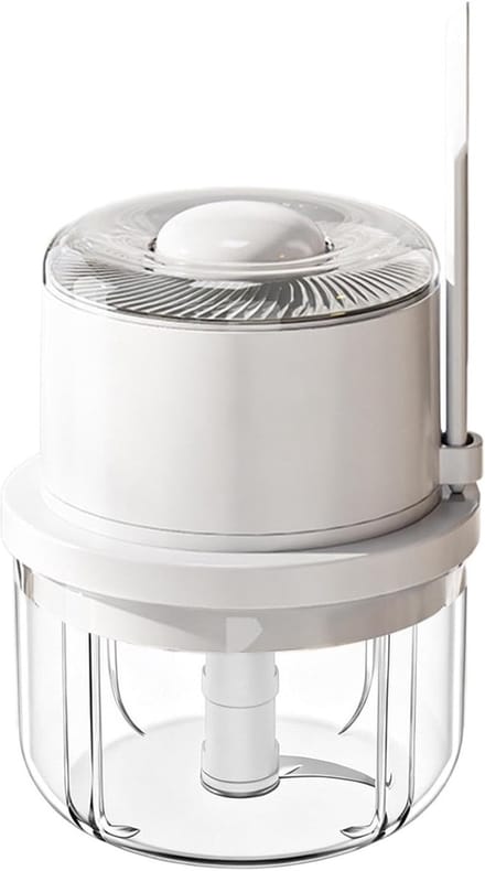 Knoflook Hakker - Mini Keukenmachine - Snel Ingrediënten Snijden - Draadloos Werken - 350 ml Capaciteit - Wit