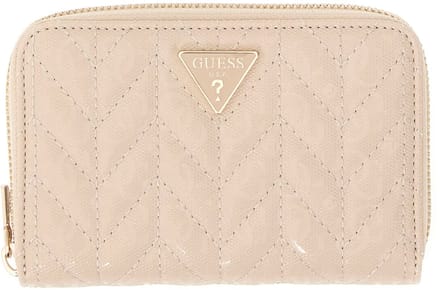 GUESS portemonnee Stacey SLG Zip Around Wallet Light Beige crème