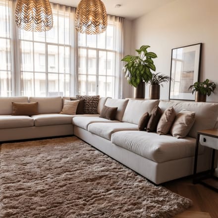 Hoogpolig vloerkleed Fender taupe - 160 x 230 cm - (M)
