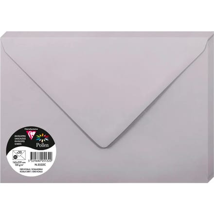Stuifmeel van Clairefontaine enveloppe C5, koala grijs