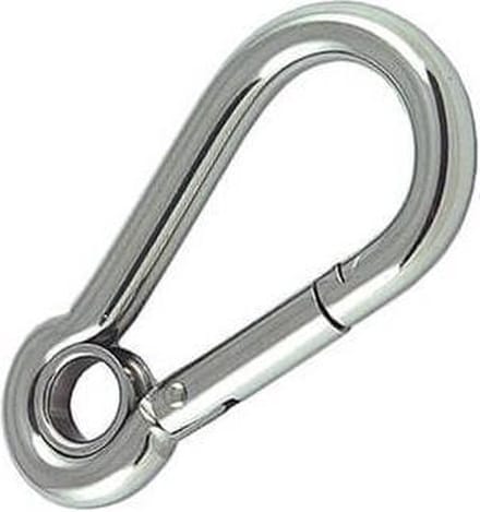 Karabijnhaak / carabiner 8x80mm - Met oog