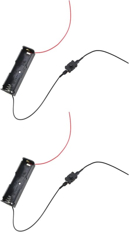 Batterijhouder - Batterijdoos - DIY Projecten - Met Schakelaar - 3x0.83x0.78inch - Zwart