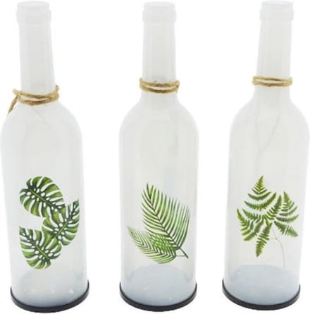 Decoratieve fles met LED verlichting set van 3 van Countryfield