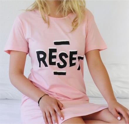 Temptation Dames Nachthemd - Bigshirt - Reset Tekst - Roze - Maat L