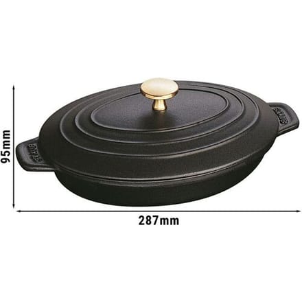 STAUB SPECIALITIES - Bakvorm met deksel - ovaal - 230mm - Gietijzer - Zwart