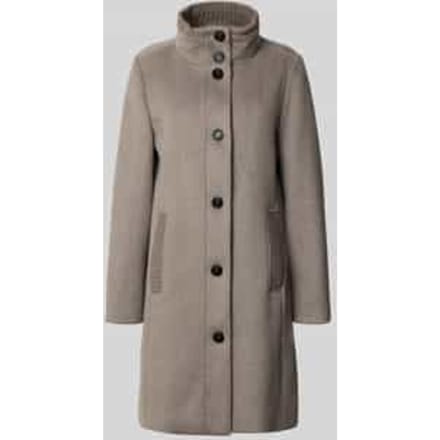 Slim fit lange jas met wol