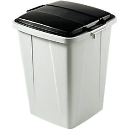 Afvalverzamelbak voor recycleerbaar afval, 90 l, met deksel, zwart