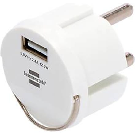 Brennenstuhl USB wandcontactdoosadapter, compact ontwerp, USB-A aansluitingen, IP44 standaard, wit