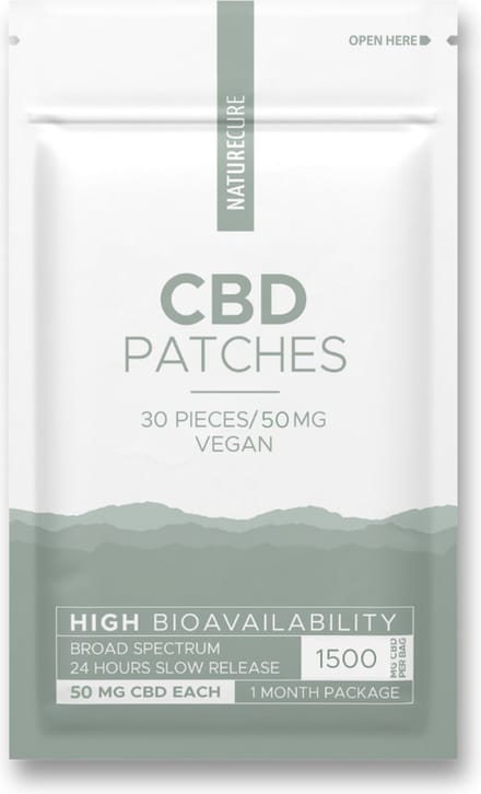 Nature Cure CBD-Pleisters -50 mg CBD- Broad Spectrum 30 stuks